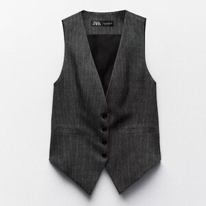 Zara Charcoal TAILORED WAISTCOAT vest